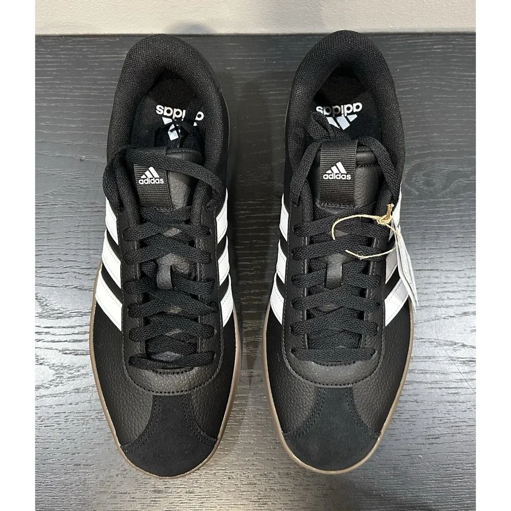 adidas VL Court 3.0 Men's Size 8.5 Black White Gum ID6286 NEW