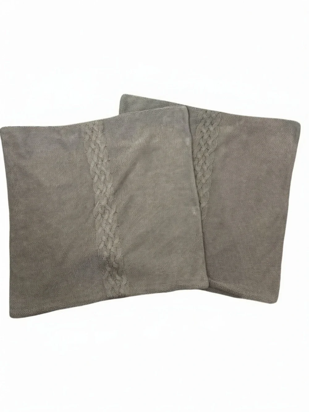 Restoration Hardware Linen Cable Knit Pillow Covers set of 2 25”X26”