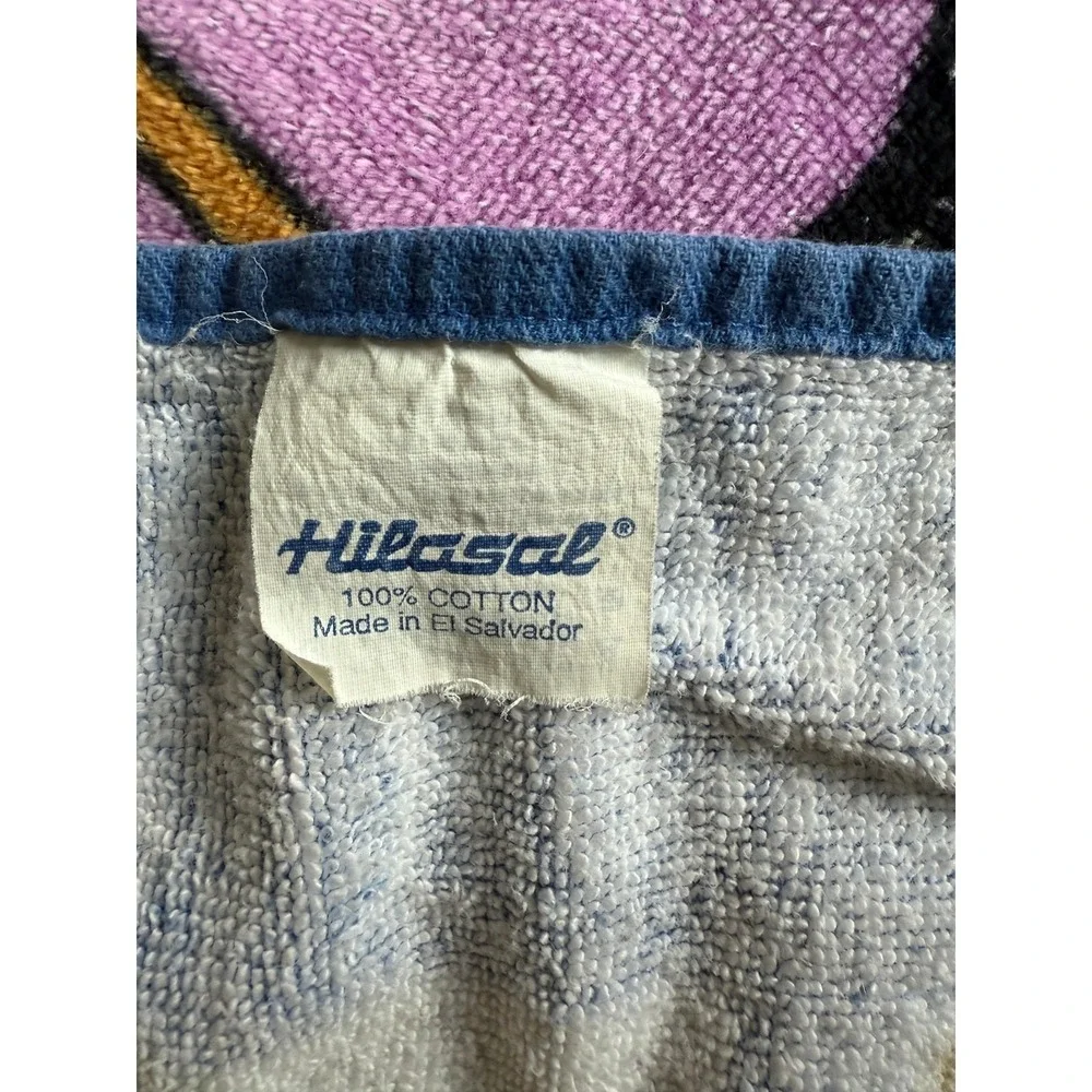 Vintage Planet Hollywood Beach Towel Hilasal 100% Cotton 90s‎ Retro Blue