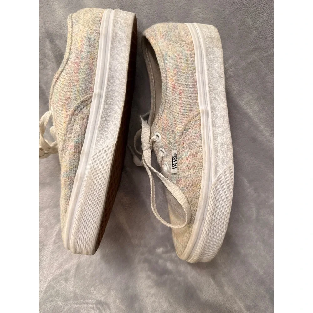 Vans Authentic Low Top Sneakers Multi Color Pastel Knit Mens 4.5 Womens‎ 6.0
