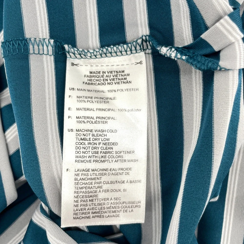 Adidas Golf Polo Shirt Mens Medium Bear's Best Atlanta Blue Striped‎ Athletic