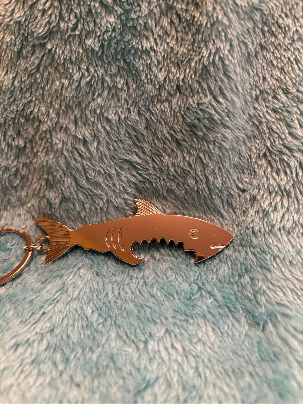 Silver Shark Bottle Opener Keychain Mens Accessory NWT Beach Summer 4.75”