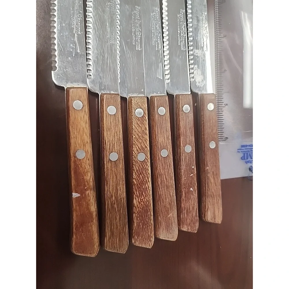 Set  Of 6 VTG ‎ Regent Sherwood Steak Knives Stainless. Made In Japan.