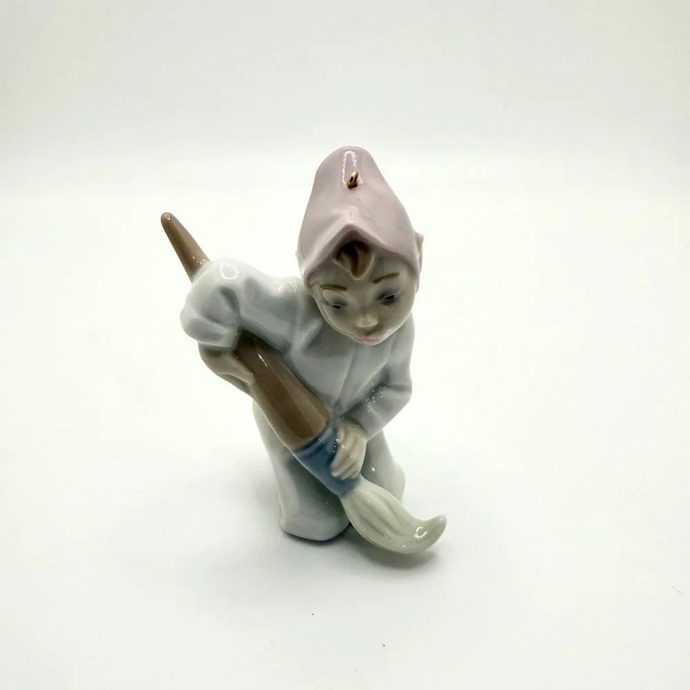 Vintage LLADRO Porcelain Boy Ornament White Painter Brush‎ Holiday Spain Box