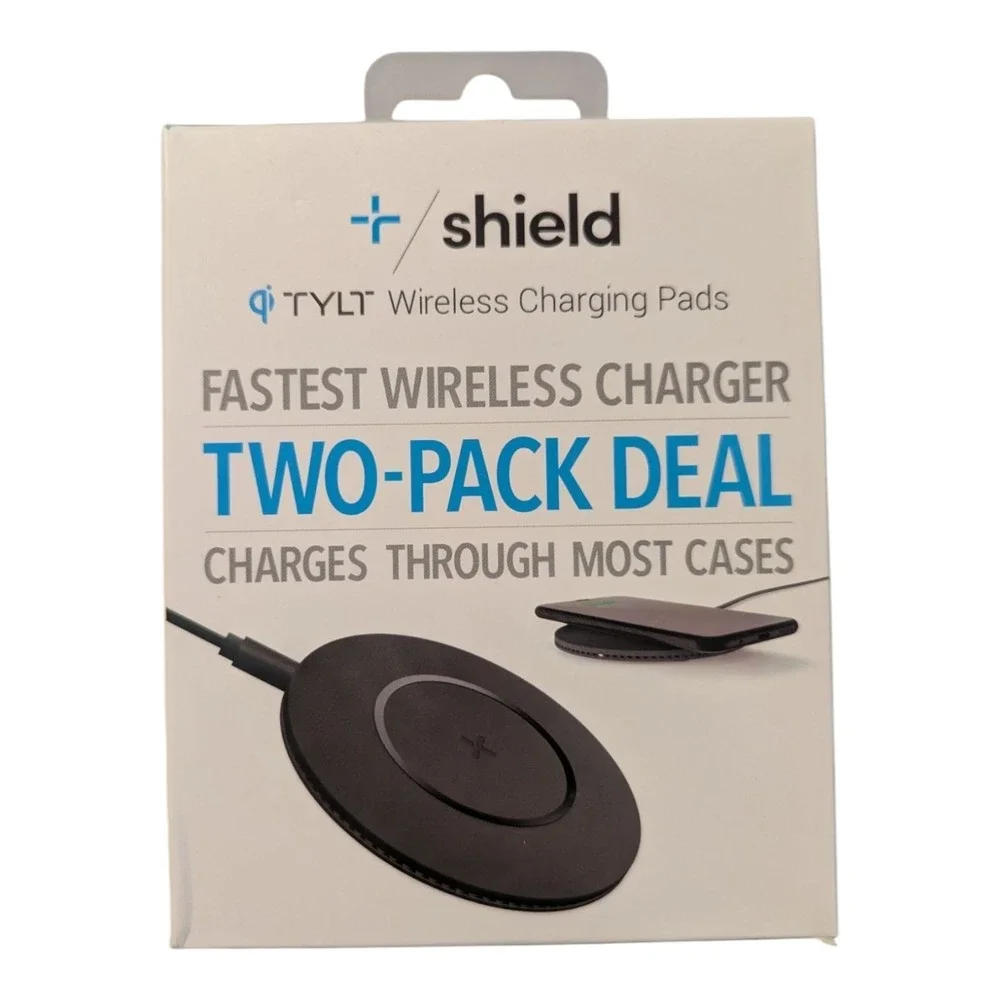 R5-O TYLT Shield 2 Pack‎ Wireless Fast Charging Pad/Charging Station | Qi-black