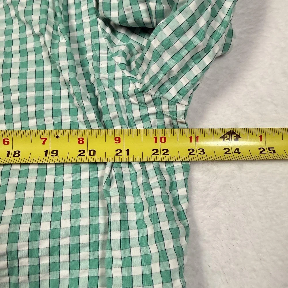 Brooks Brothers Regent Shirt Mens Large Green‎ Check Long Sleeve Button Front