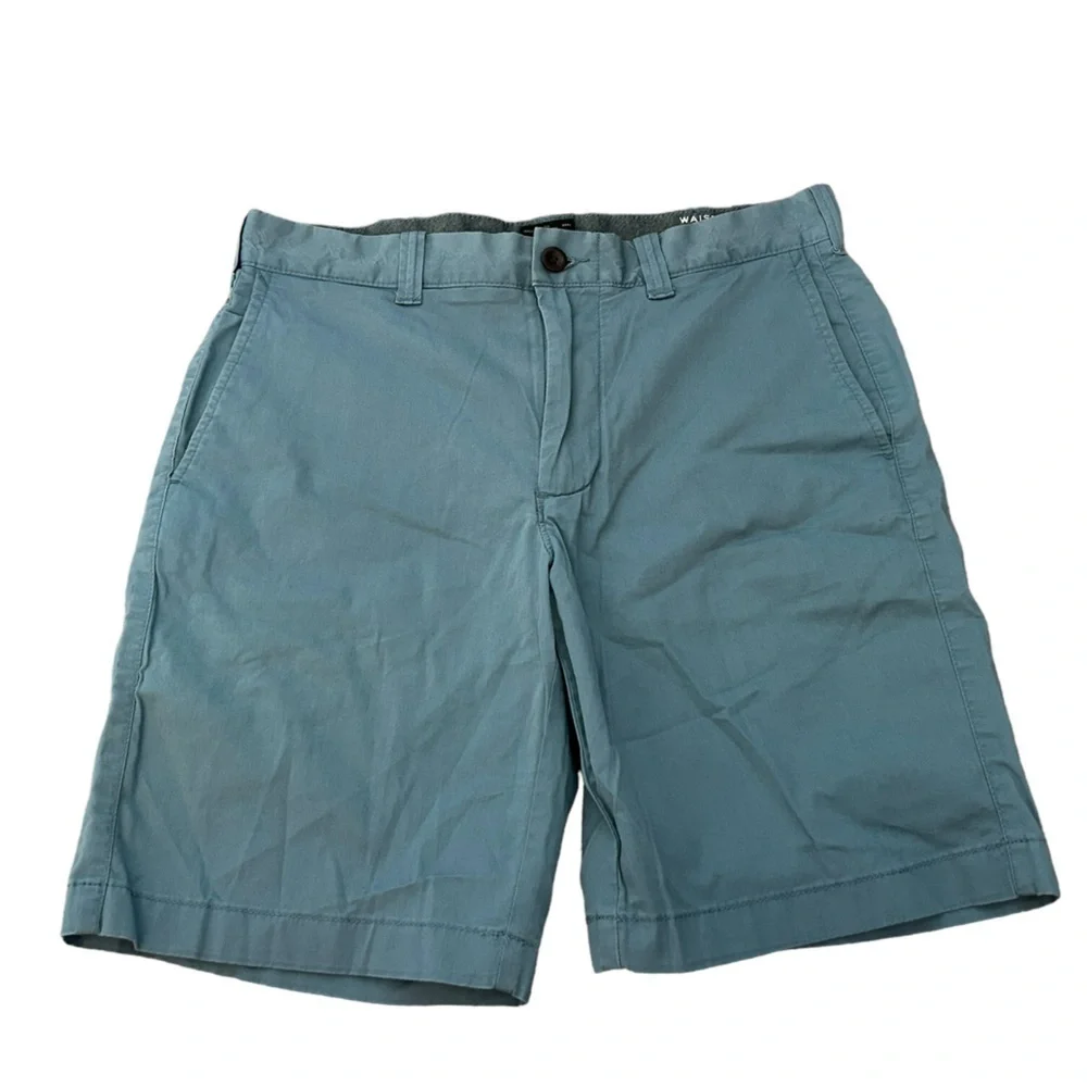 ♥️J. Crew Steel Blue Chino Khaki Cotton Stretch Casual Shorts Mens Size 30x9