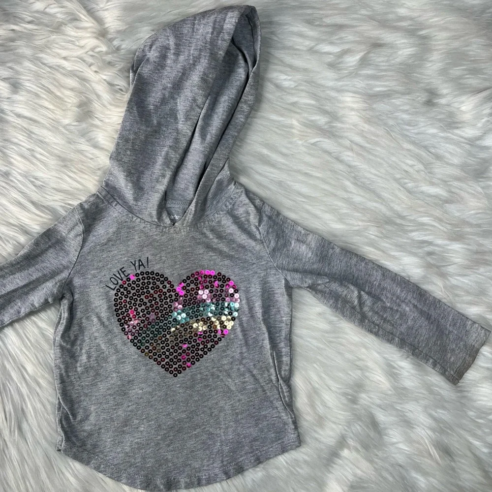 Carter's‎ Sequin Heart Hooded Shirt