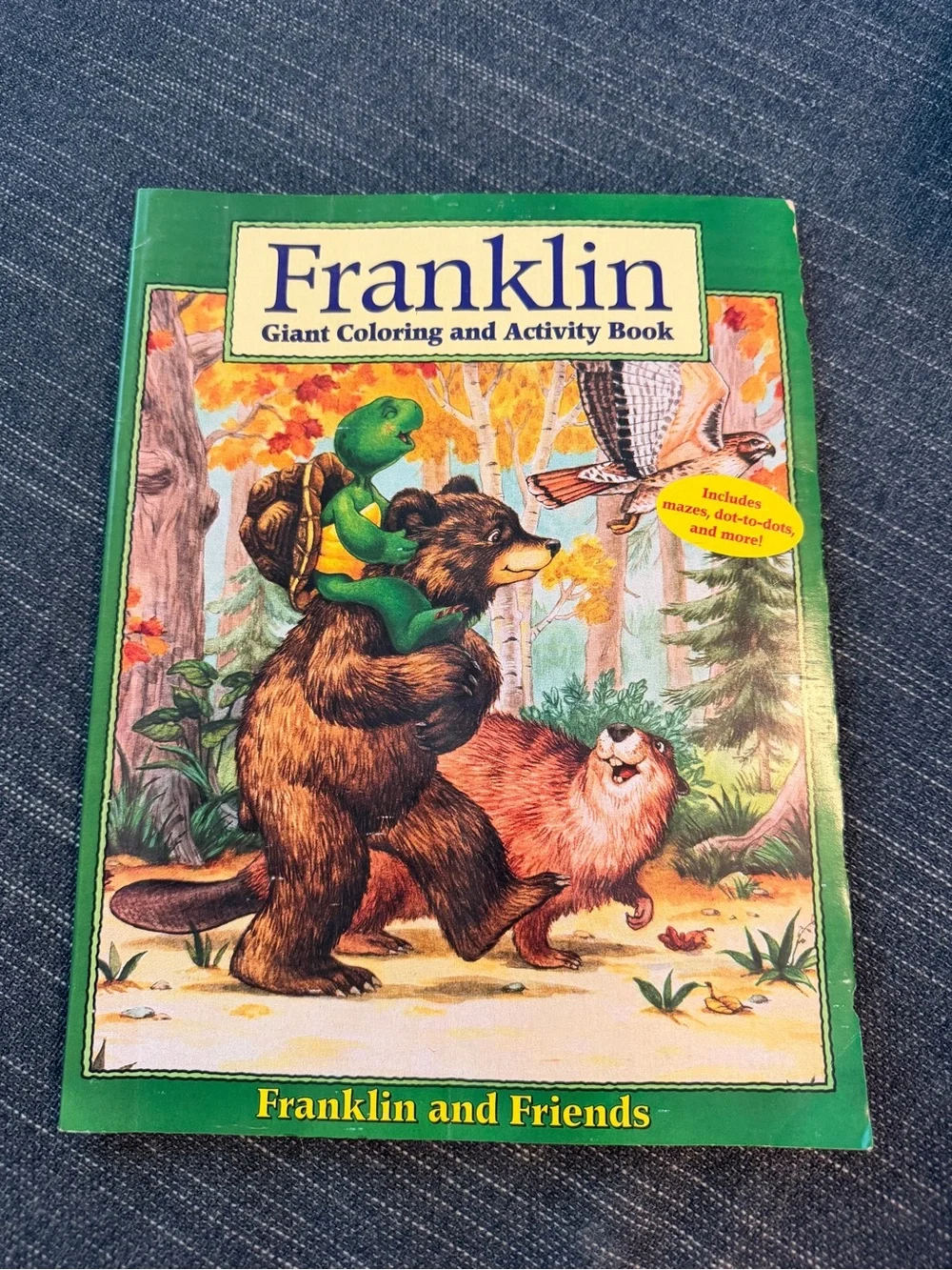Vintage Franklin & Friends Giant Coloring Activity Book 2000 Turtle