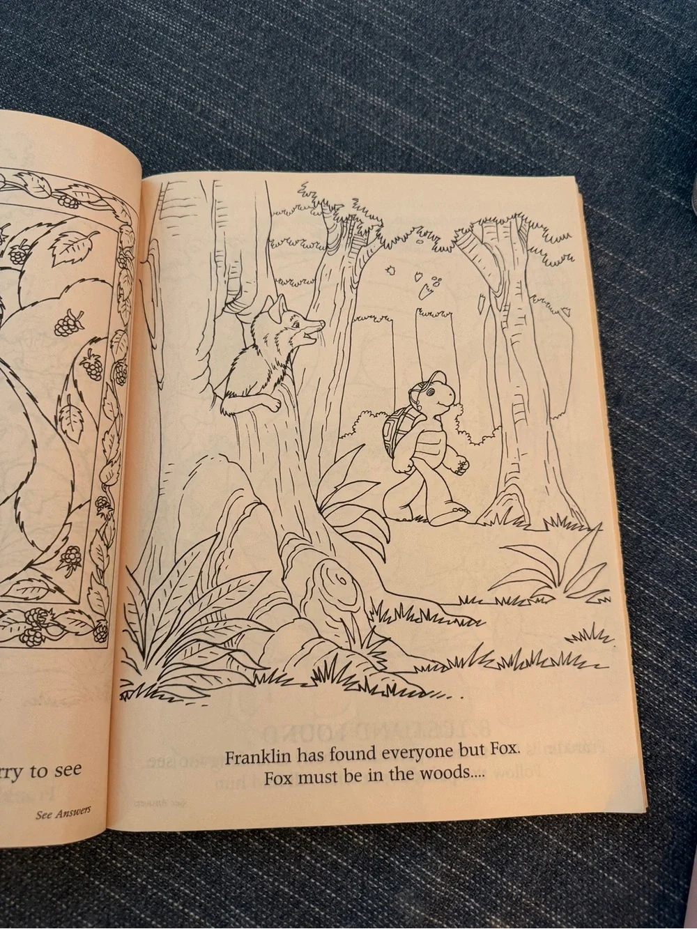 Vintage Franklin & Friends Giant Coloring Activity Book 2000 Turtle