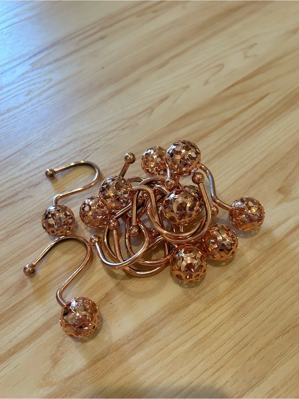 🚿Set of 12 rose gold shower hooks
