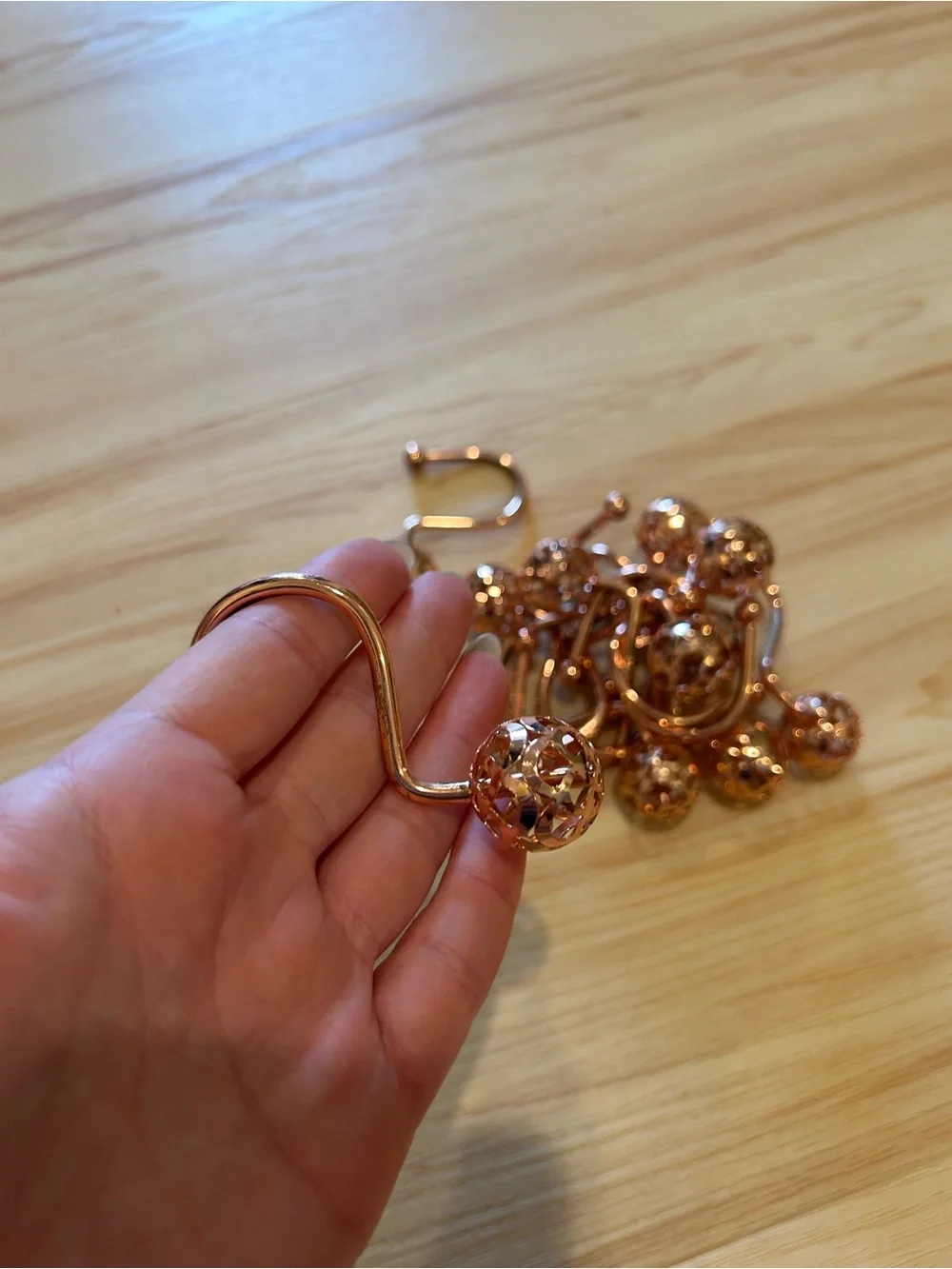 🚿Set of 12 rose gold shower hooks