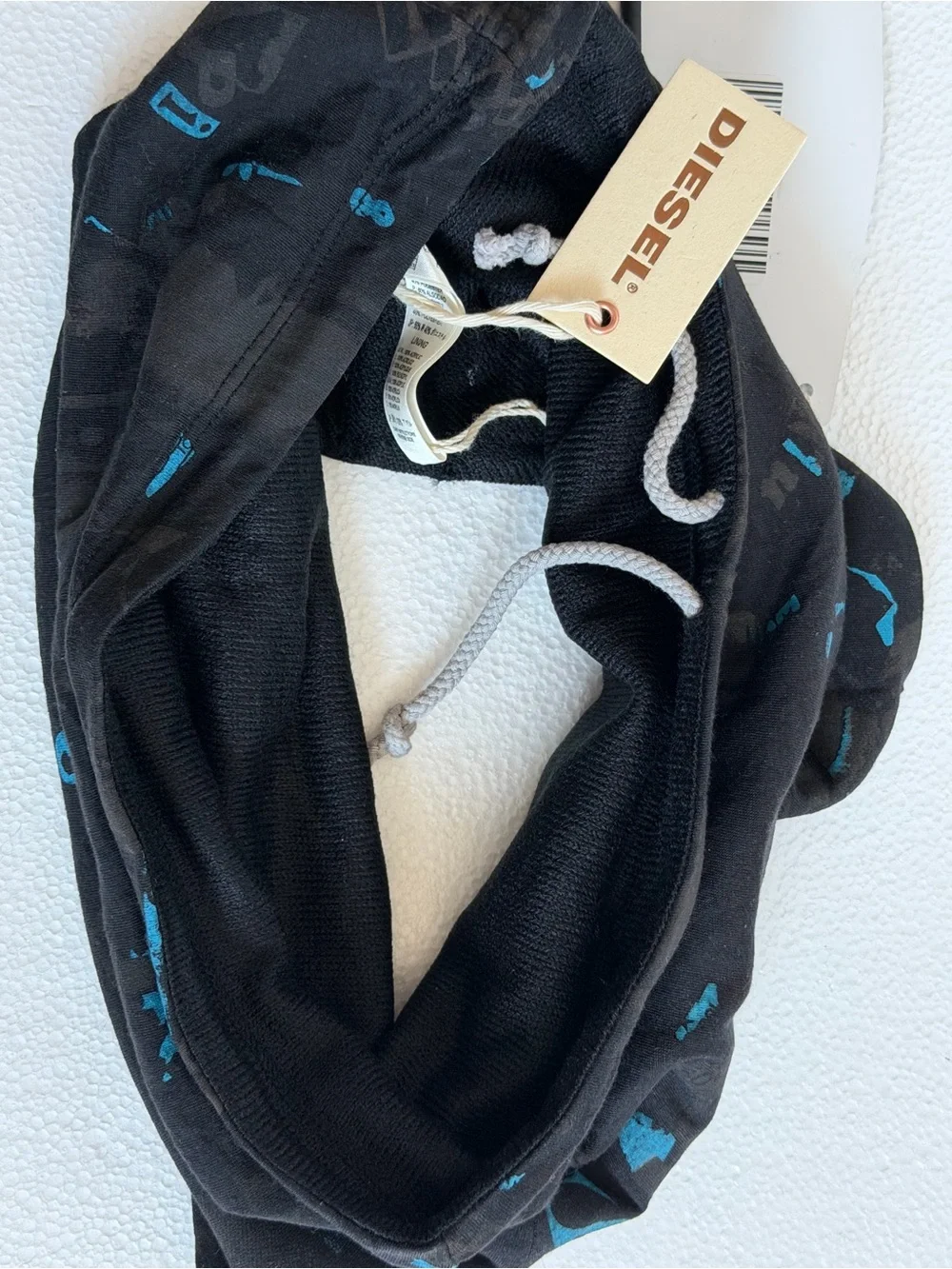 Diesel  neck gaiter blue with Teal Accent