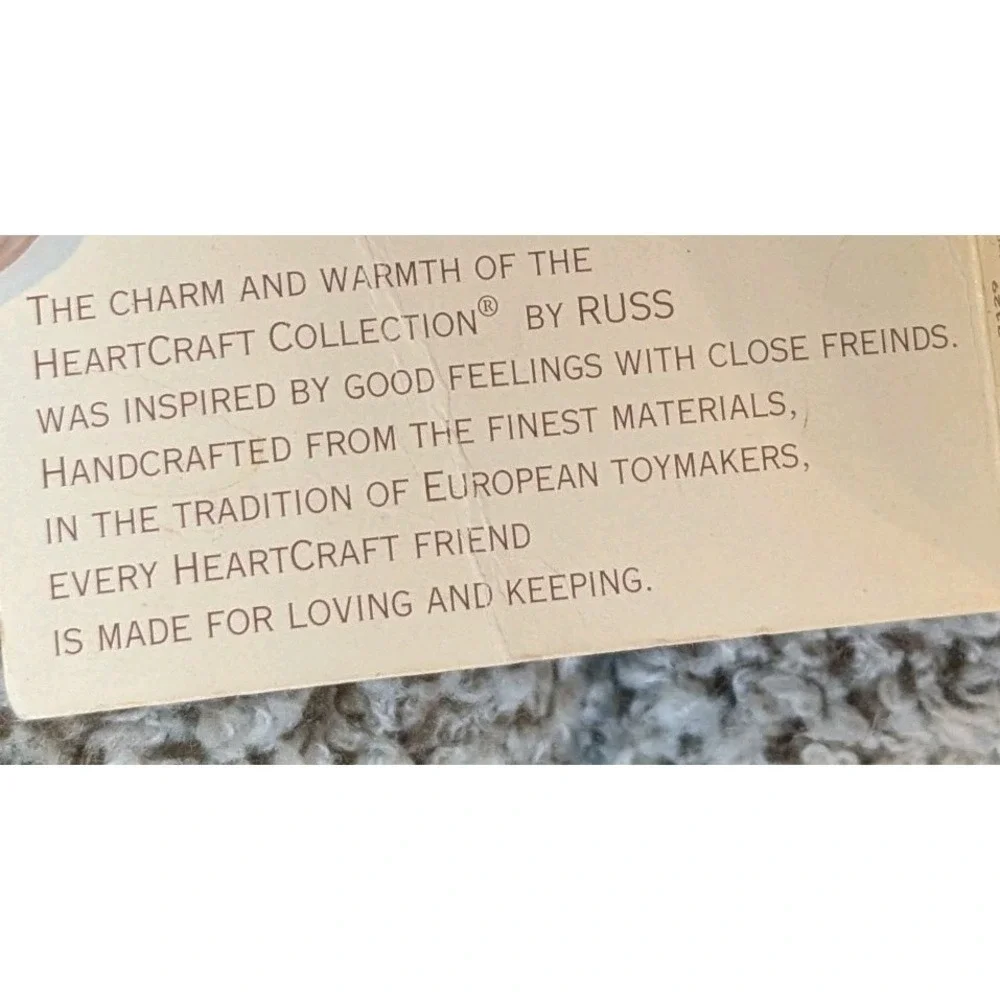 Russ Berrie Mouse Plush Brie Tags Heartcraft Collection #3129 Stuffed Animal 12