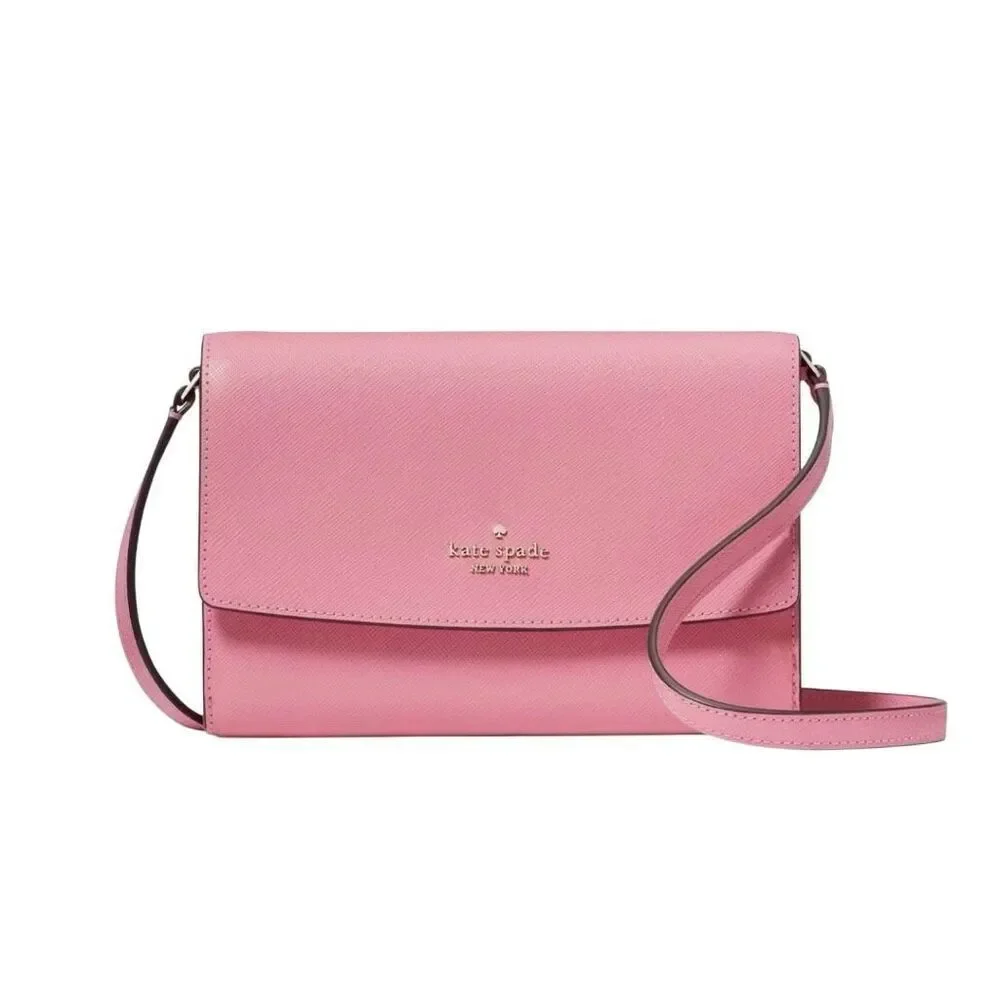 Kate Spade Perry Leather Crossbody Handbag Casual Purse Pink Blossom New