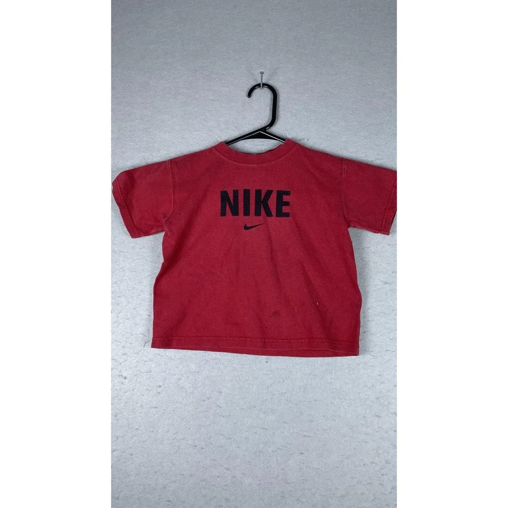 Nike Shirt Toddler 4T Red‎ Swoosh Graphic Short Sleeve Athletic Sportswear Tee