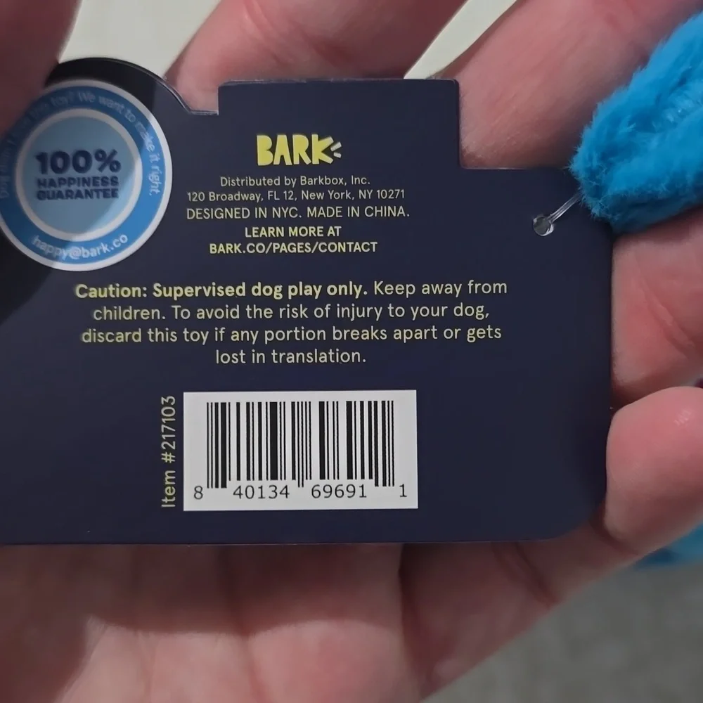 Bark Dog Toy NWT Macaque Momoko‎ Size Small 0-20 Pounds