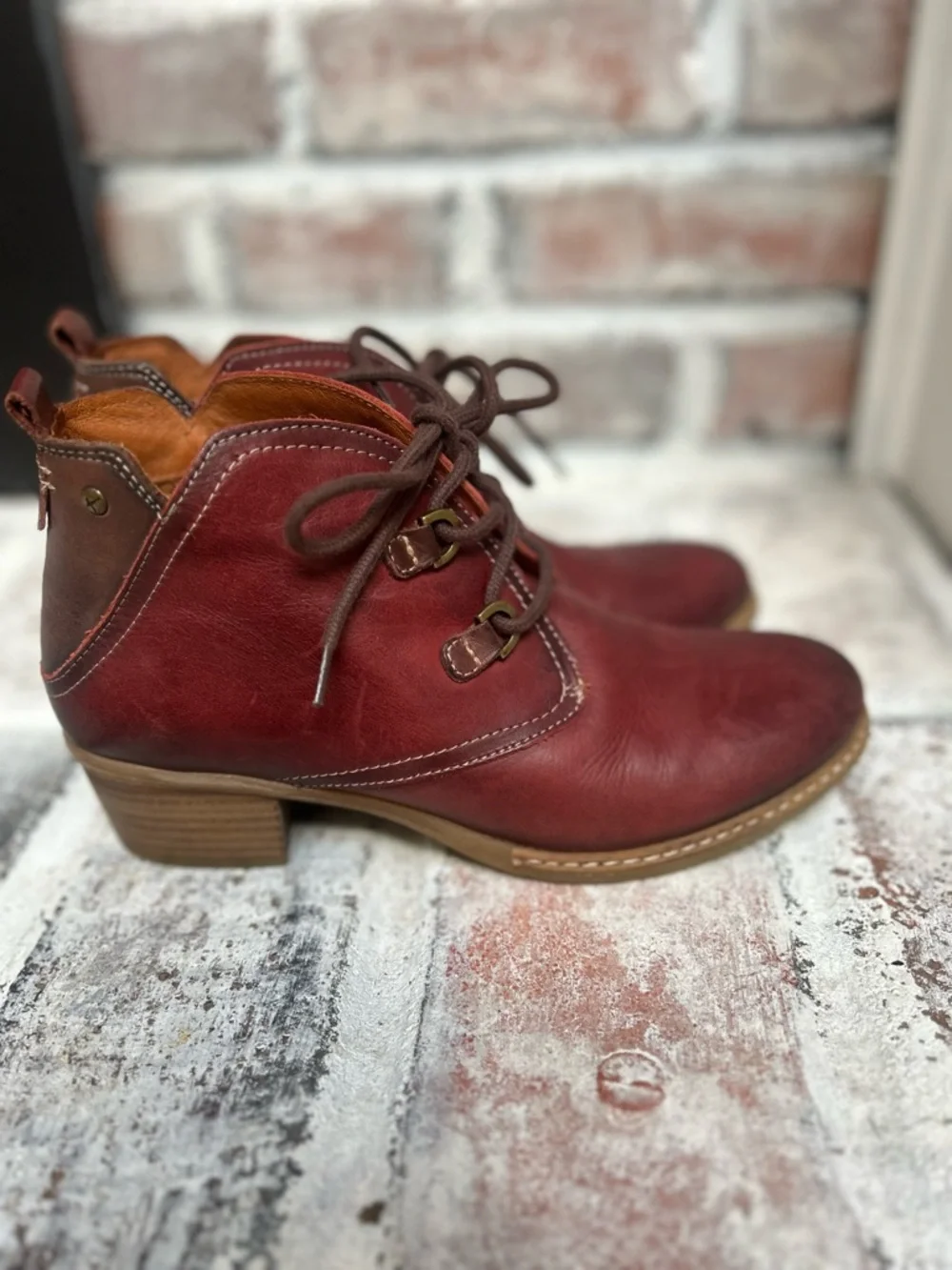 Pikolinos Zaragoza women's ankle boots red mahogany Size 38