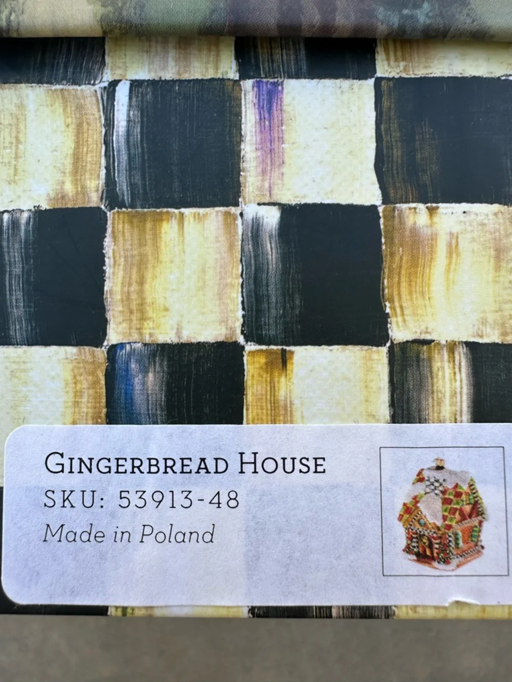 Mackenzie Childs Gingerbread House Handblown Christmas Ornament Retired in Box