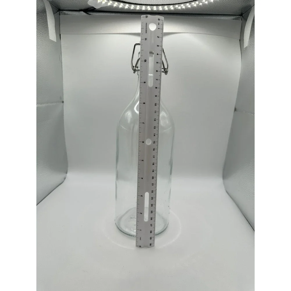 IKEA KORKEN Clear Glass Bottle with Stopper 34oz 1L Swing Top Airtight Lid