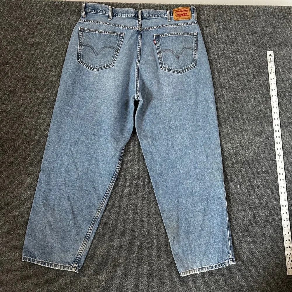 Levi's Jeans Mens 42x30 560 Comfort Fit Loose Tapered Light Wash Blue Denim