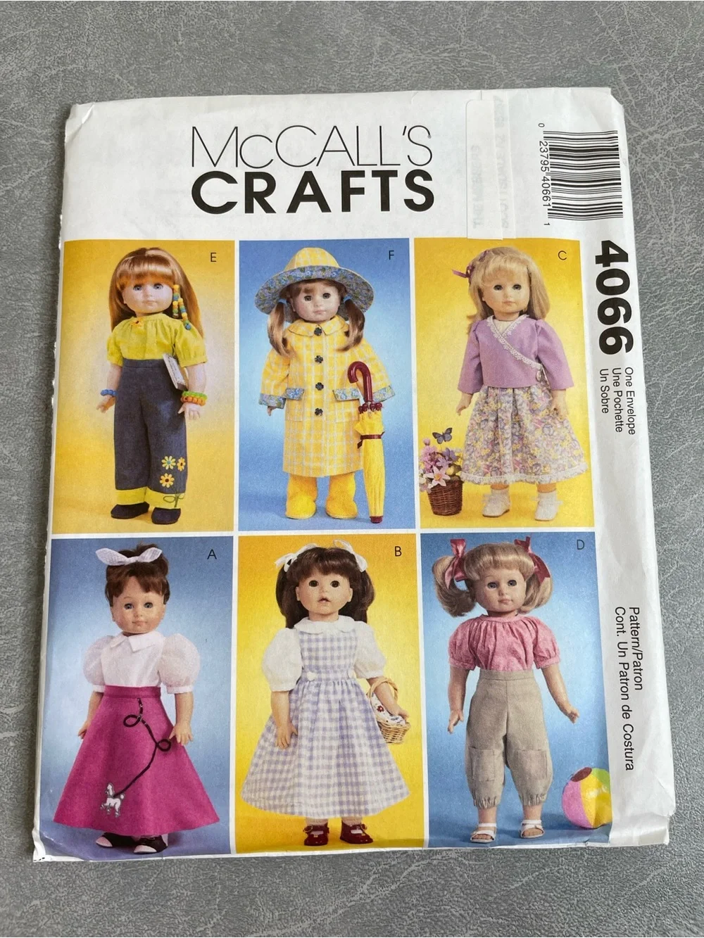 Vintage McCall's & Simplicity 18” Doll Clothes Pattern Pack #4066, M5019, & 4347