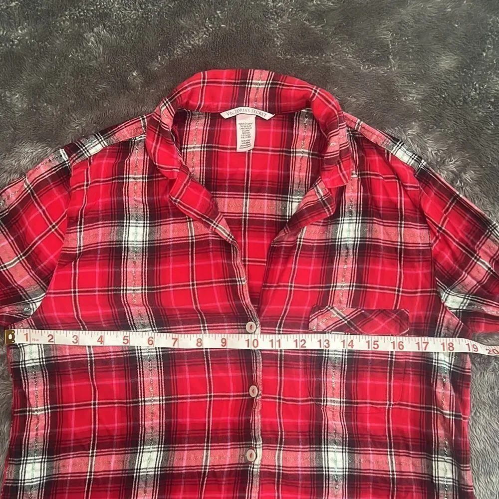 62. Size S Victoria’s Secret Paid flannel button down night shirt