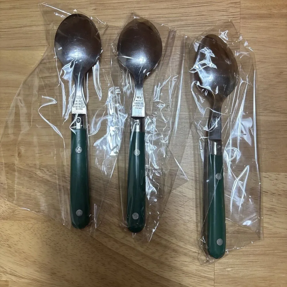 Green Mardi Gras Flatware SET OF 3 Washington Forge Spoons