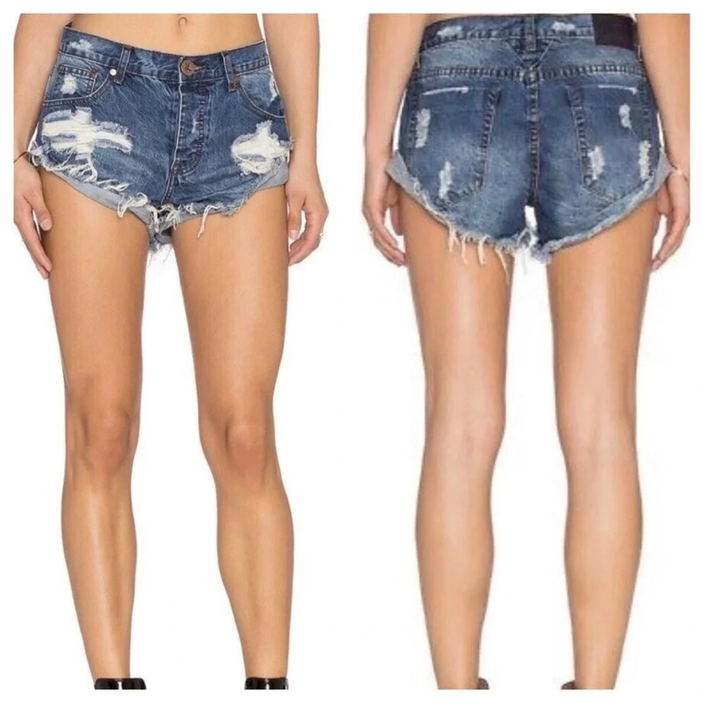 One Teaspoon Bandits Denim Shorts 26