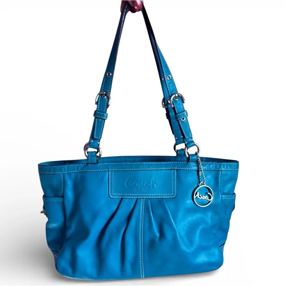 Coach Dark Teal Leather Shoulder/Handbag