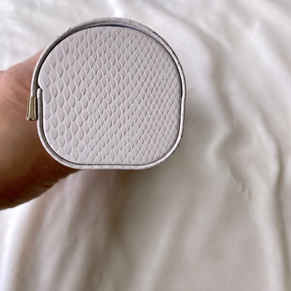 Jimmy Choo White Snakeskin Embossed Hard Shell Sunglasses Case