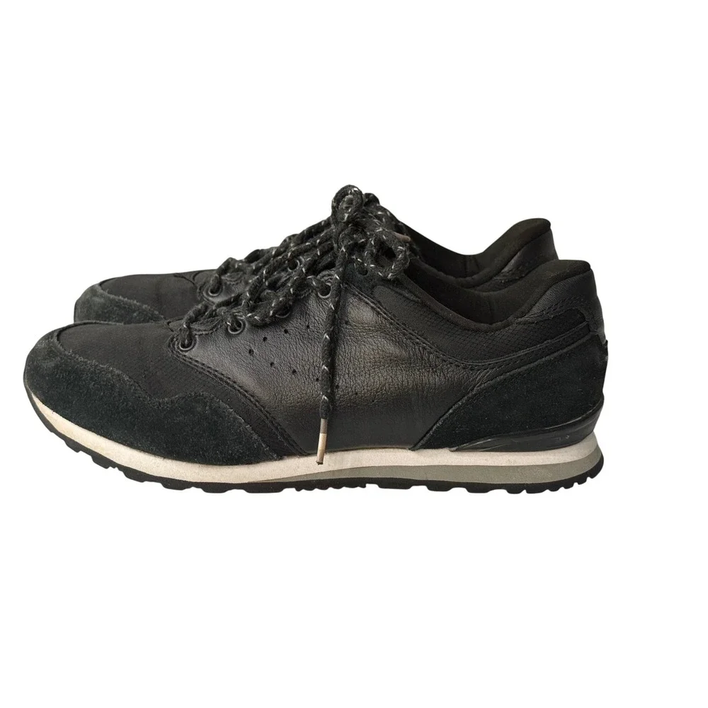Aaliyah SAPW0051 Black Leather Suede Textile Low Top Sneakers Womens 8.5