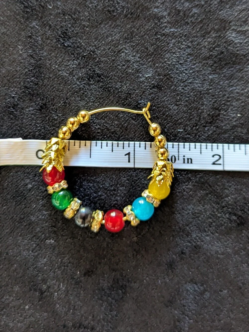 Boho Gold Hoop Earrings with Multicolor Beads Women Jewelry Indian Lehenga