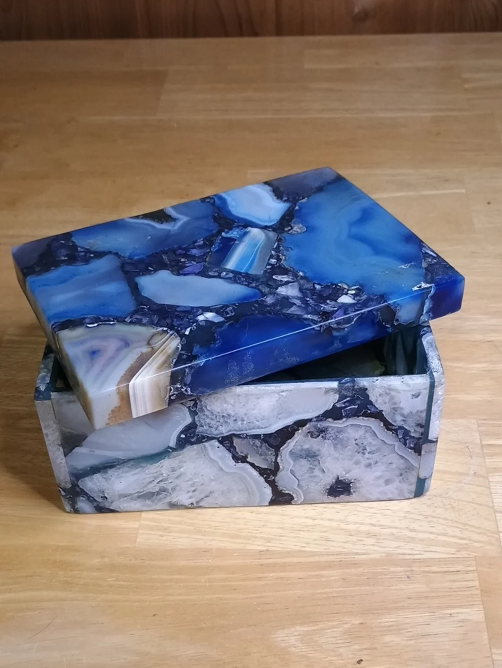 Blue Agate Decorative Trinket/Jewelry Box
