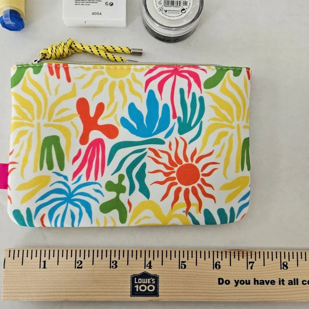 Colorful Patterned Pouch with Skincare Set