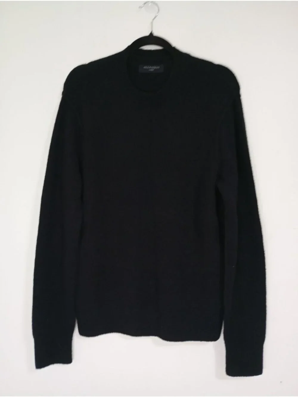 AllSaints Black Crewneck Sweater Mens Large Viscose Wool Blend