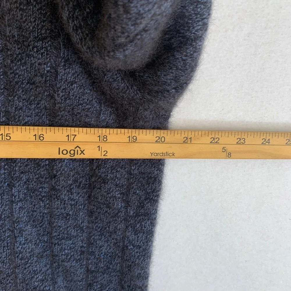 Lothlorian Possum Wool 1/4 Zip Sweater Mens M Blue Ribbed Pullover New Zealand