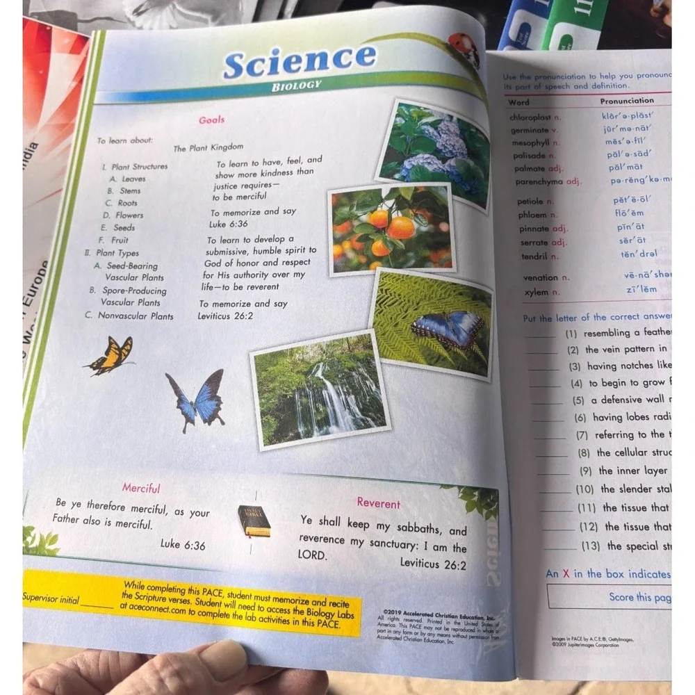 ACE Science 1102  homeschooling workbook