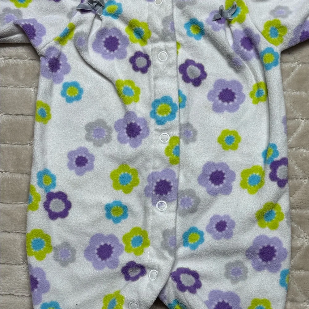 Carter’s | Baby Girl Floral Fleece Footie Pajamas | Newborn