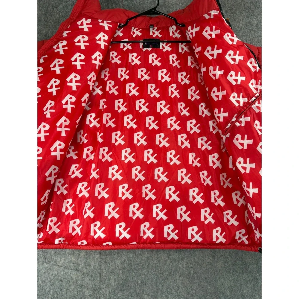 Getrey x RX Fashion Is A Drag Puffer Jacket Red XXL Graphic Streetwear
