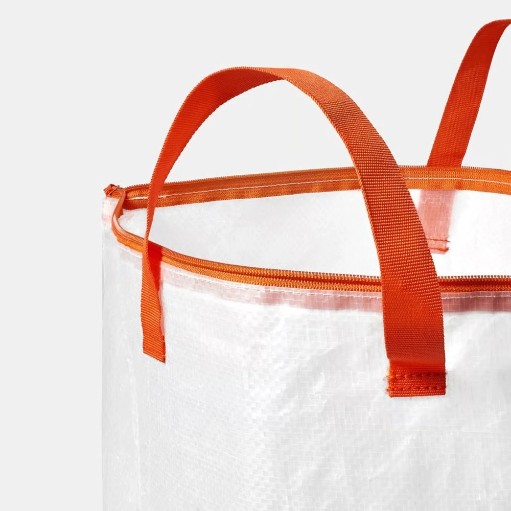 2 Large Laundry Tote Bag with Orange Handles