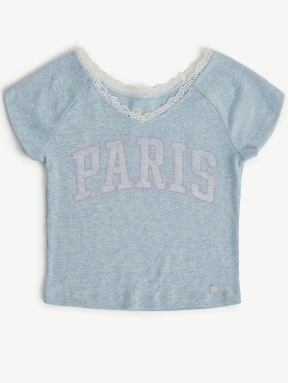 Justice Girl's Lace Trim Graphic Tee,