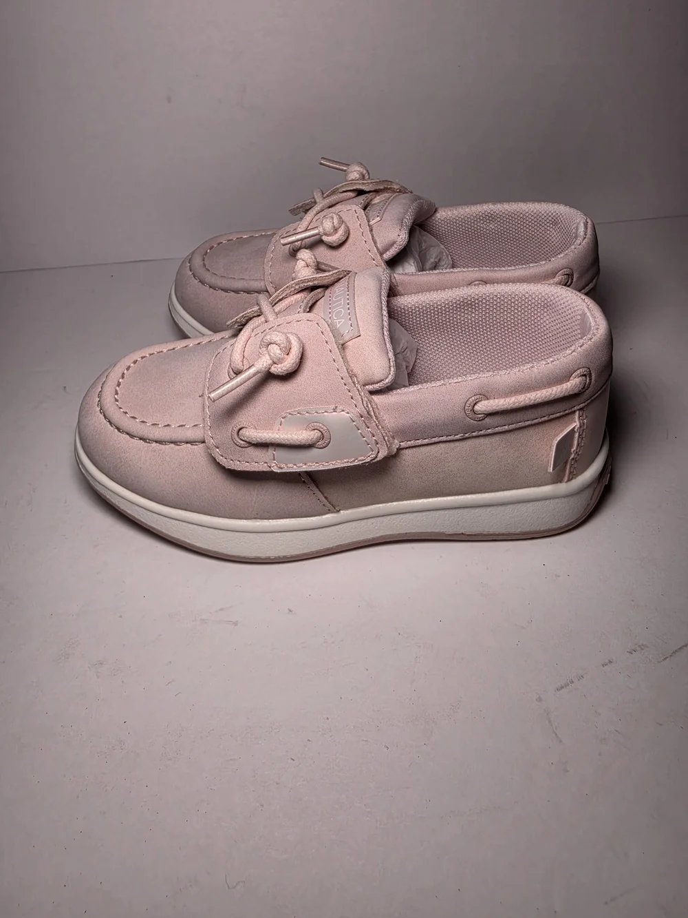 Nautica Kids Moccasin Boat Shoes in Light Pink (Blush)