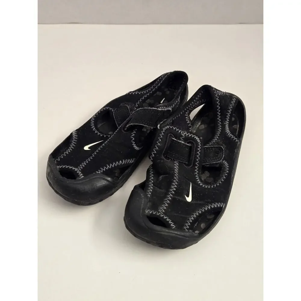 NIKE Sunray Protect Kids Water Shoes Black Toddler Size 10C Slip On Beach Pool