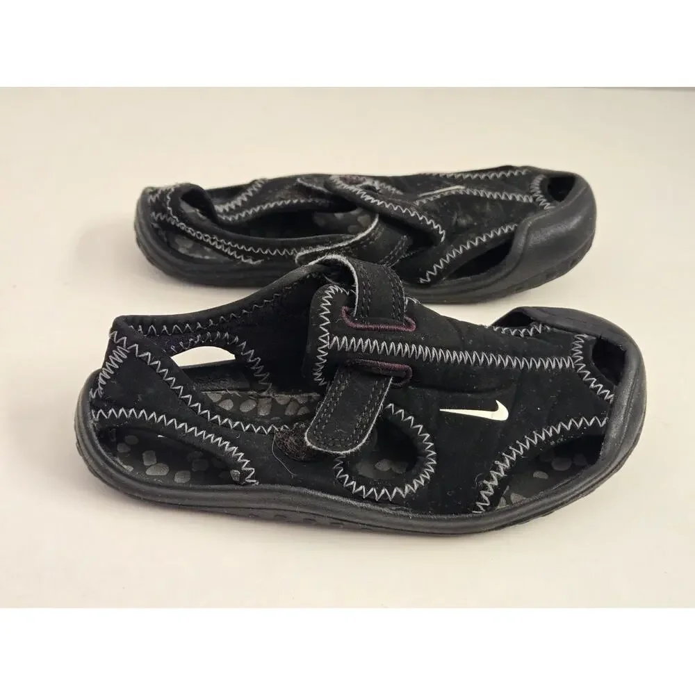 NIKE Sunray Protect Kids Water Shoes Black Toddler Size 10C Slip On Beach Pool