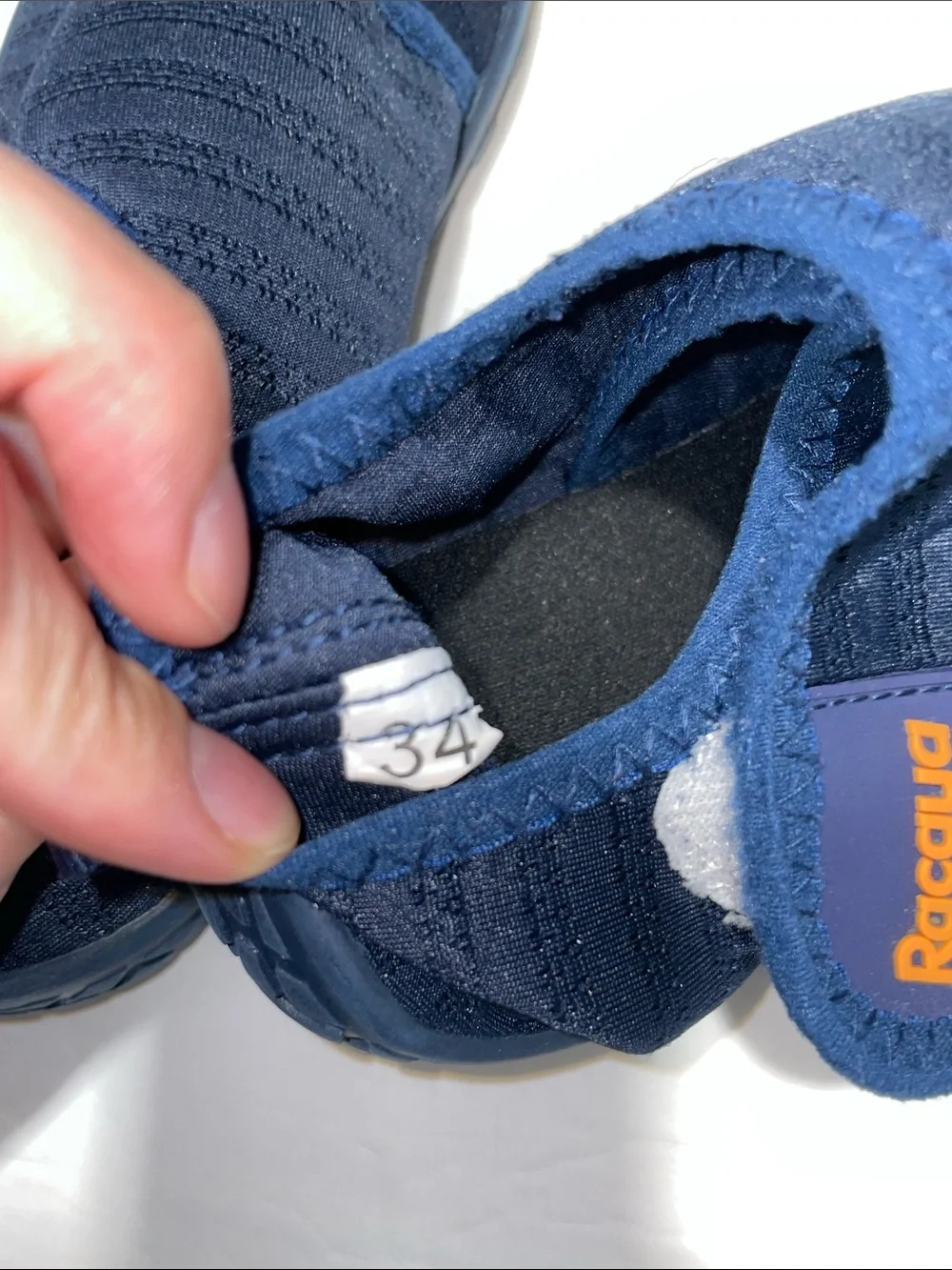 Kids' Navy Water Shoes with Orange Accent