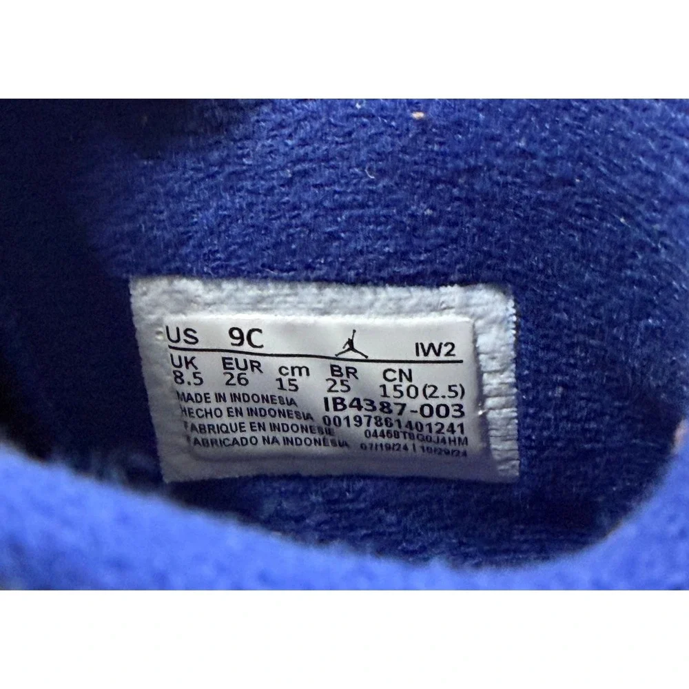 Jordan 4 Retro Toddler 9C Black Red Blue Sneakers IB4387-003