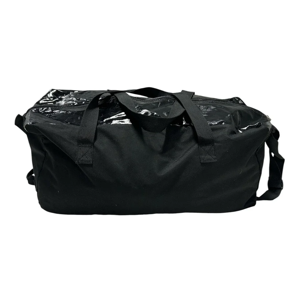 Ed Hardy Y2K Duffel Bag Black Tattoo Print Skull Tiger Travel Gym Bag