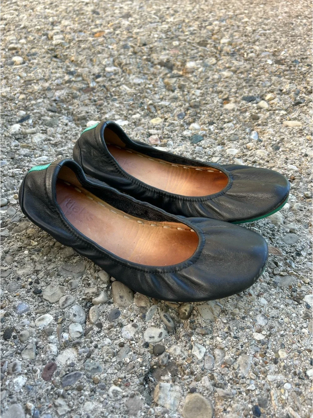 Tieks by Gavrieli California Black Leather Ballet Flats Shoes Size 7 Slip On