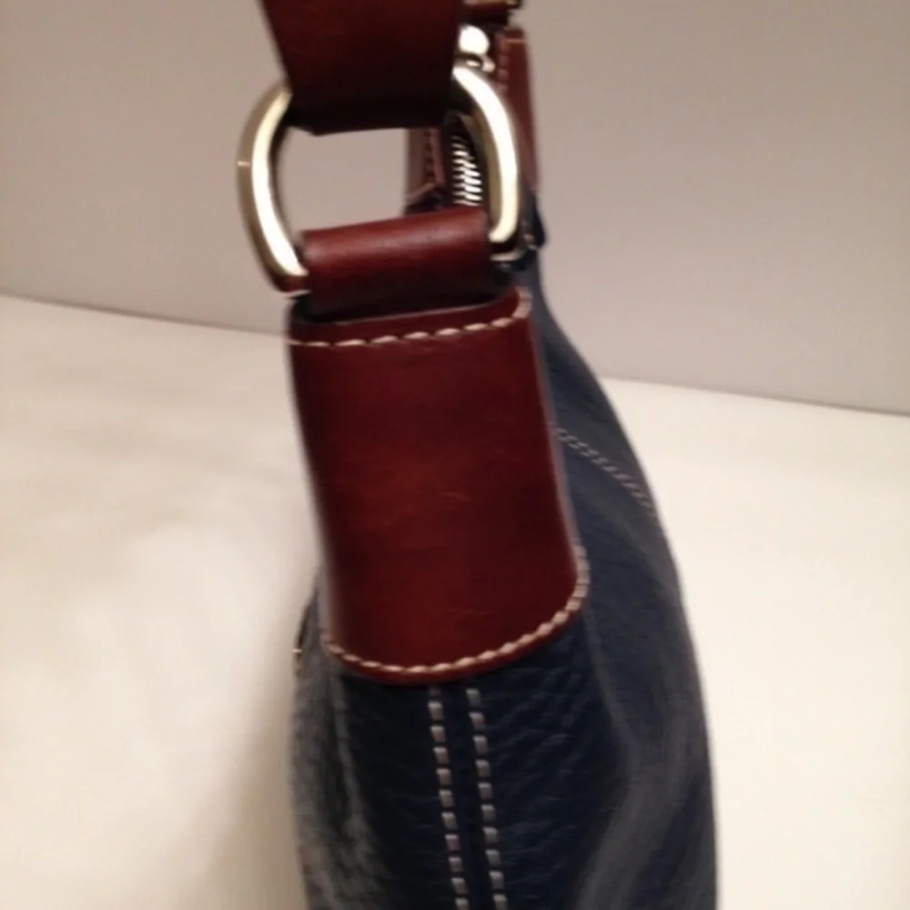 DOONEY & BOURKE AWL pebbled leather hobo bag blue